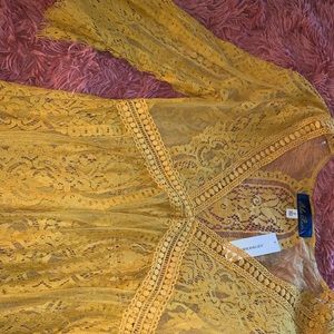 Mustard lace duster